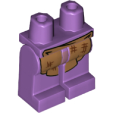 LEGO láb kötény mintával, közép levendulalila (79159)