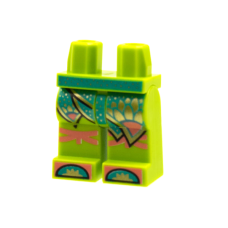 LEGO láb levél szoknya mintával, lime (970c00pb1238)
