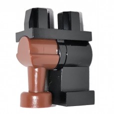 LEGO láb kalóz faláb, fekete-vörösesbarna (970d09)