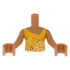 LEGO Friends felsőtest hangjegy mintás póló mintával, középsötét testszínű (92456)