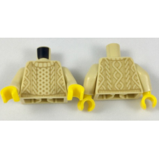 LEGO felsőtest kötött pulóver mintával, sárgásbarna (76382)