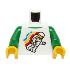 Eredeti, új LEGO felsőtest űrhajós figura mintával, fehér (76382) - egyedi minifigura készítéshez