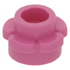 LEGO virág alakú lapos elem kerek 1x1 (5 szirommal), sötét rózsaszín (24866)  --- Debrecenben raktáron!