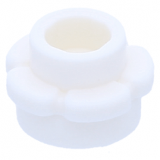 LEGO virág alakú lapos elem kerek 1x1 (5 szirommal), fehér (24866)  --- Debrecenben raktáron!