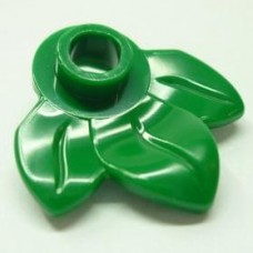 LEGO lapos kerek 1×1 3db levéllel, zöld (32607)  --- Debrecenben raktáron!