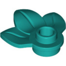 LEGO lapos kerek 1×1 3db levéllel, sötét türkizkék (32607) 