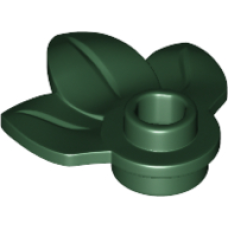LEGO lapos kerek 1×1 3db levéllel, sötétzöld (32607) 