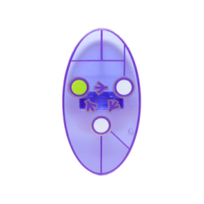 LEGO ovális pajzs mintával, átlátszó lila (23719)