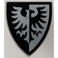 LEGO pajzs fekete-ezüst sólyom mintával, világosszürke (75114) --- Debrecenben raktáron!