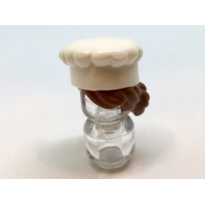 LEGO szakácssapka női hajjal, fehér-vörösesbarna (31895)
