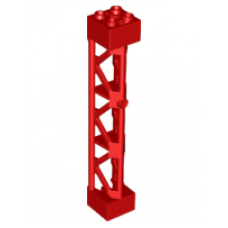 LEGO oszlop/tartóelem rácsos torony 2×2×10, piros (95347)