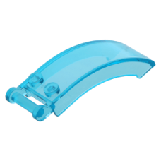 LEGO szélvédő 6 x 2 x 2 egyik végén fogantyúval, átlátszó világoskék (92474)