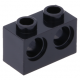 LEGO technic kocka 1 × 2  kettő lyukkal, fekete (32000)