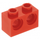 LEGO technic kocka 1 × 2  kettő lyukkal, piros (32000)