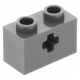 LEGO technic kocka tengely lyukkal 1 × 2, sötétszürke (32064)