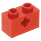LEGO technic kocka tengely lyukkal 1 × 2, piros (32064)