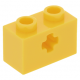 LEGO technic kocka tengely lyukkal 1 × 2, sárga (32064)