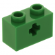 LEGO technic kocka tengely lyukkal 1 × 2, zöld (32064)