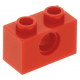 LEGO technic kocka lyukkal 1 × 2, piros (3700)