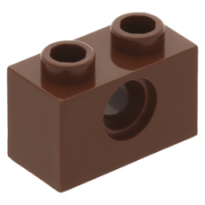 LEGO technic kocka lyukkal 1 × 2, vörösesbarna (3700)