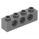 LEGO technic kocka lyukakkal 1 × 4, sötétszürke (3701)