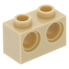 LEGO technic kocka 1x2  kettő lyukkal, sárgásbarna (32000)