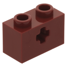 LEGO technic kocka tengely lyukkal 1x2, sötétpiros (32064)