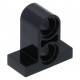 LEGO technic lapos elem 1×2 kettő merőleges pin-csatlakozóval, fekete (32530)
