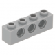 LEGO technic kocka lyukakkal 1 × 4, világosszürke (3701)