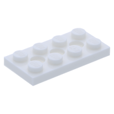 LEGO technic lapos elem 2×4 3 lyukkal, fehér (3709)