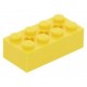 LEGO technic kocka 2×4 tetején 3 db tengely-csatlakozóval, sárga (39789)