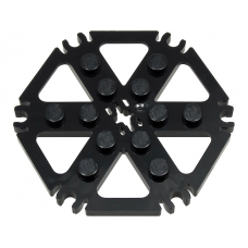 LEGO technic lapos elem 6×6 hatszögletű 6 küllővel, fekete (69984)