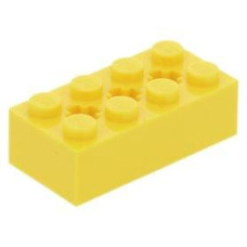 LEGO technic kocka 2×4 tetején 3 db tengely-csatlakozóval, sárga (39789)