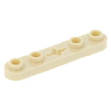 LEGO technic lapos elem 1×5 4 bütyökkel középen tengely csatlakozóval, sárgásbarna (32124)