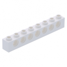 LEGO technic kocka 1×8  lyukakkal, fehér (3702)