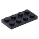 LEGO technic lapos elem 2×4 3 lyukkal, fekete (3709)