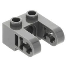 LEGO technic kocka lyukkal 1×2 kettős emelőkarral, sötétszürke (85943)