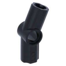 LEGO technic 157,5°-os tengely és pin csatlakozó #3, fekete (32016)