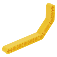 Eredeti, új LEGO technic emelőkar 1×11.5 duplán hajlítva 45°-ban, sárga (32009) - a működő szerkezetekhez