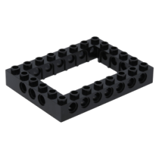 Eredeti, új LEGO technic kocka 6×8 lyukakkal középen nyitott, fekete (32532) - a működő szerkezetekhez