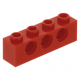 LEGO technic kocka lyukakkal 1 × 4, piros (3701)