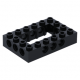 LEGO technic kocka 4×6 lyukakkal középen nyitott, fekete (32531)