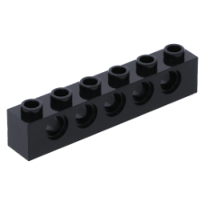 LEGO technic kocka lyukakkal 1x6, fekete (3894)