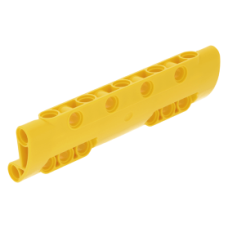 LEGO technic fal/panel elem íves 11×3 pin csatlakozókkal, sárga (11954)