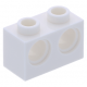 LEGO technic kocka 1 × 2  kettő lyukkal, fehér (32000)