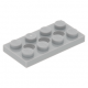 LEGO technic lapos elem 2×4 3 lyukkal, világosszürke (3709)