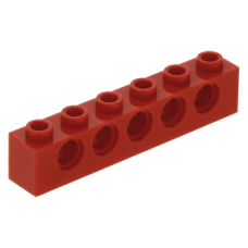 LEGO technic kocka lyukakkal 1x6, piros (3894)