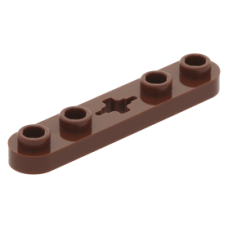 LEGO technic lapos elem 1×5 4 bütyökkel középen tengely csatlakozóval, vörösesbarna (32124)