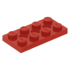 LEGO technic lapos elem 2×4 3 lyukkal, piros (3709)