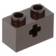LEGO technic kocka tengely lyukkal 1 × 2, sötétbarna (32064)